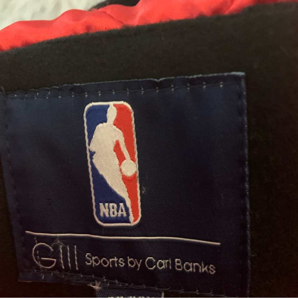 Men’s Red and Black NBA Hawks Varsity Jacket Coat - Picture 4 of 8